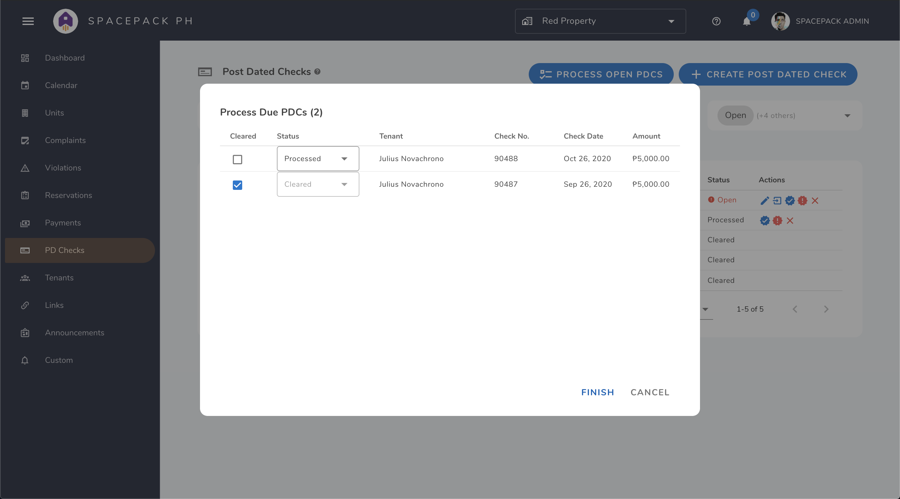 Process Batch Postdated Checks